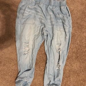 Denim joggers